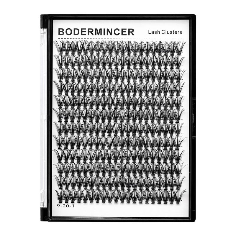 Bodermincer Black Cluster Lashes 240pcs 20D40D DIY Eyelash Extension D Curl Long Individual Lashes Mixed Tray Faux Mink Lash Clusters Extensions 822mm 20D9mm